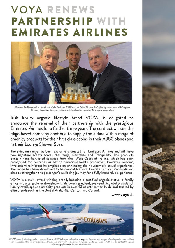 VOYA RENEWS PARTNERSHIP WITH EMIRATES AIRLINES - VOYA Organic Beauty