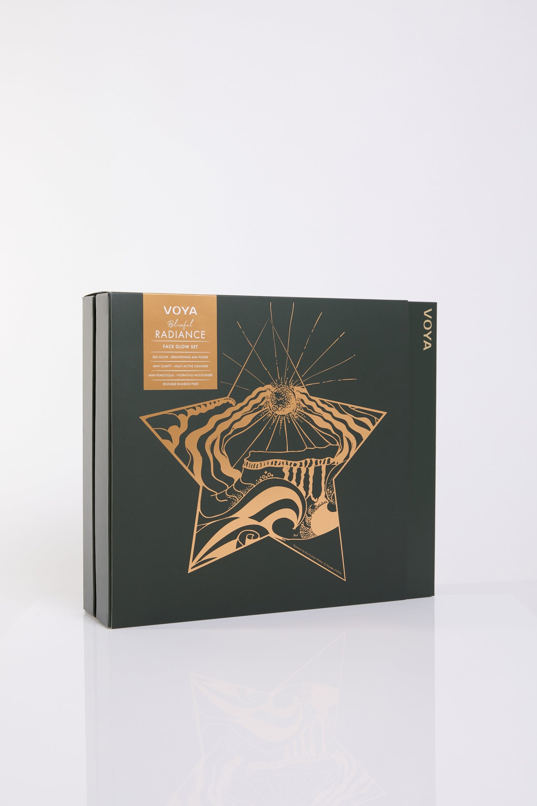 VOYA Blissful Radiance Facial Gift Set outer packaging design.