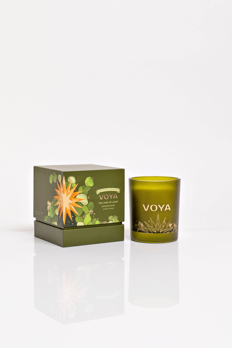 Voya seasonal spiced scented candle with box