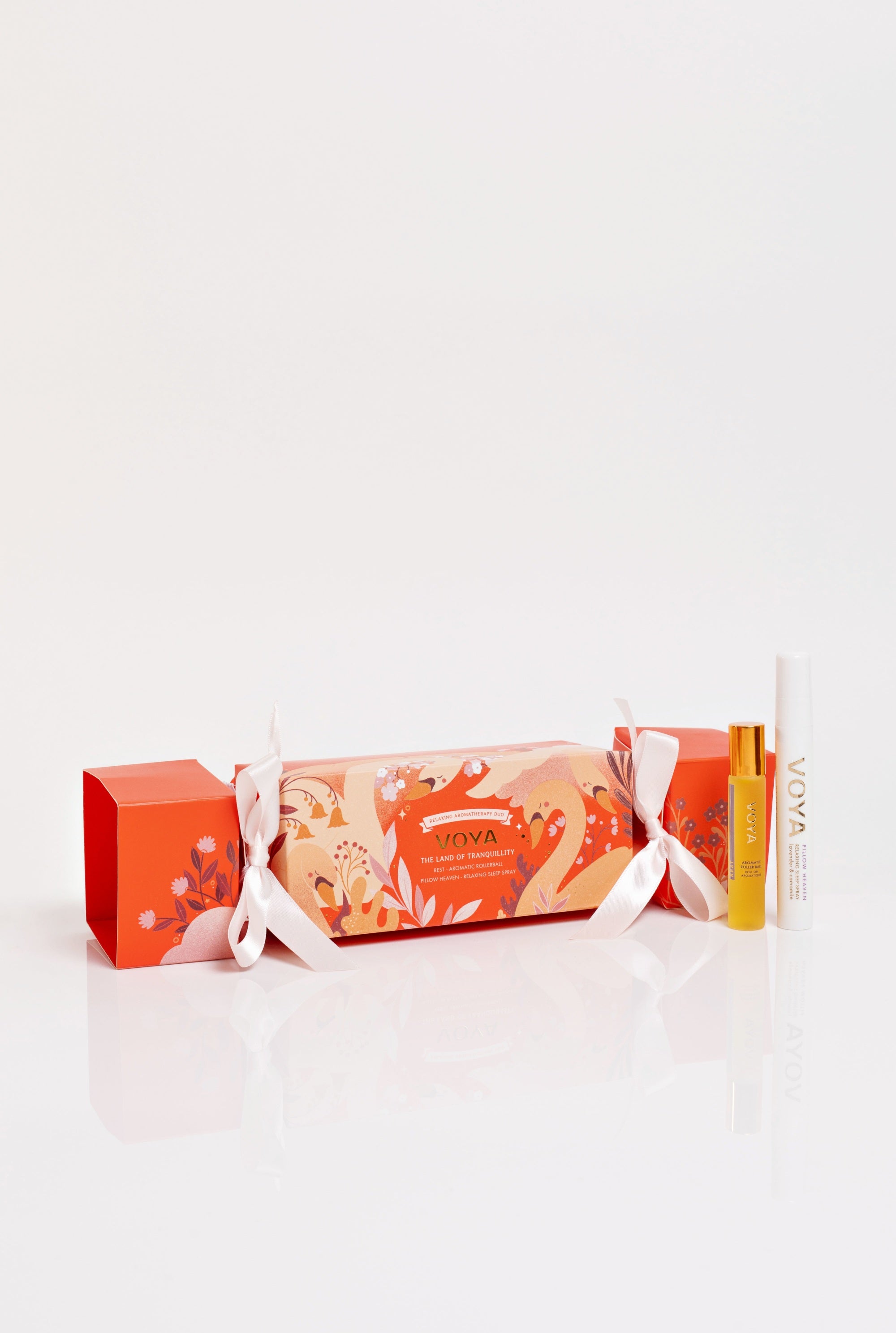Voya Christmas cracker with roller ball and pillow heaven sleep spray