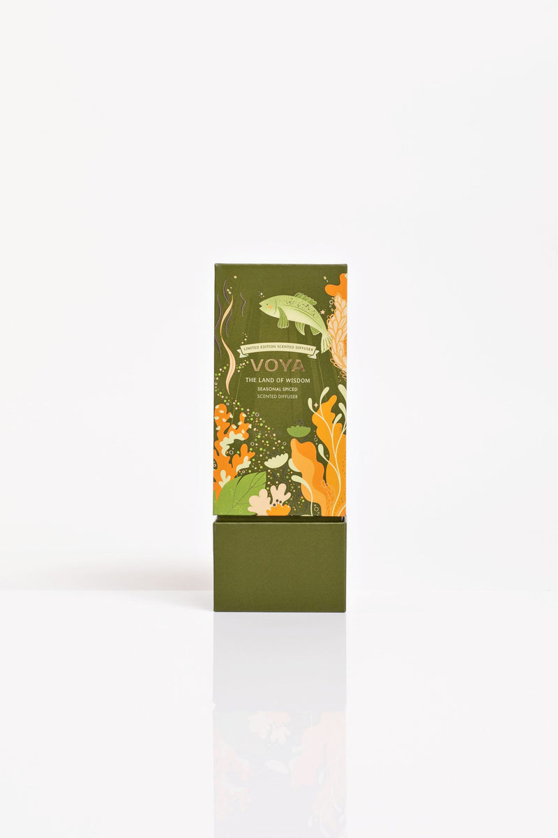 Voya Reed Diffuser The Land of Wisdom | Seasonal Scented Reed Diffuser – VOYA Organic Beauty