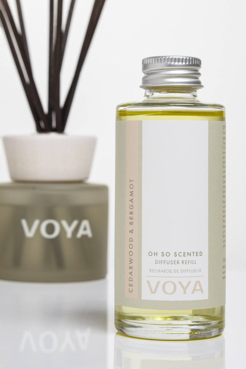voya cedarwood and bergamot reed diffuser refill and reed diffuser