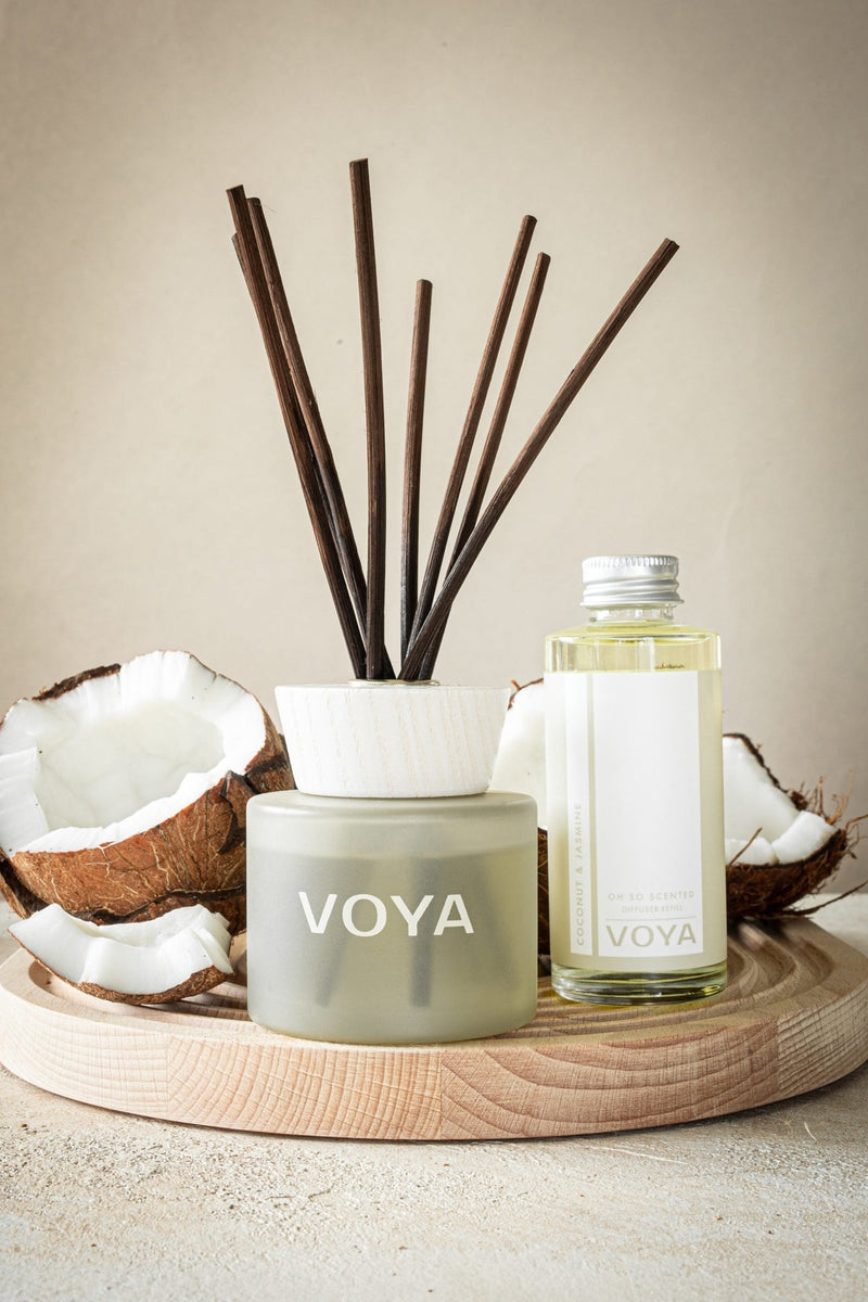 voya coconut and jasmine diffuser refill and reed diffuser